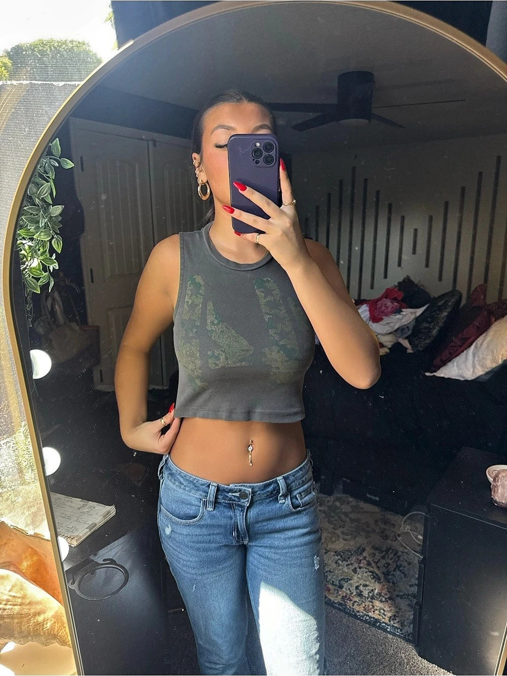 Charcoal Cropped Muscle Tee Like New